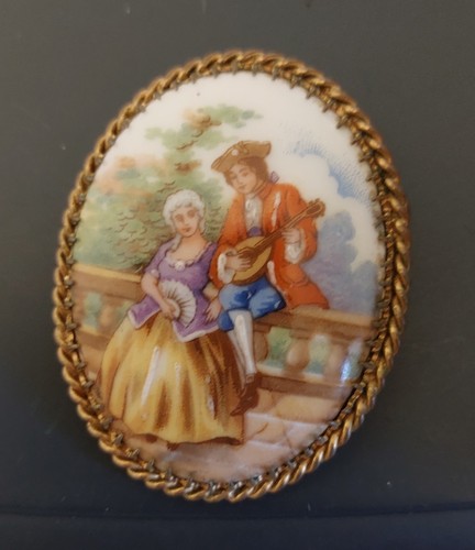 Vintage broche porcelaine - vintage,